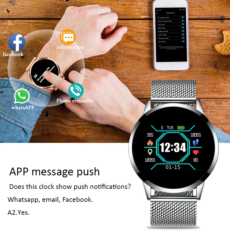 LIGE 2019 New Smart Fitness Bracelet Blood Pressure Heart Rate Monitor Waterproof Women Wristband Metal Strap Men Watch Sport |