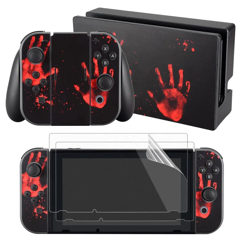 Наклейки для nintendo Switch NS Console& Joy-con& Dock с защитным экраном 2 шт