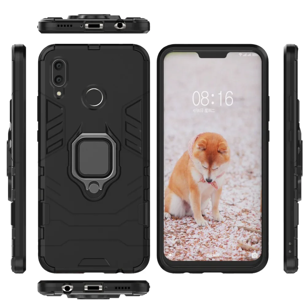 Сверхмощный робот ударопрочный черный пантера Kickstand чехол для Huawei Nova 3 Съемная
