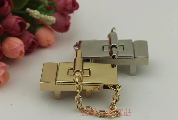 2 вида цветов прямоугольный замок цепи металлические аксессуары для сумок