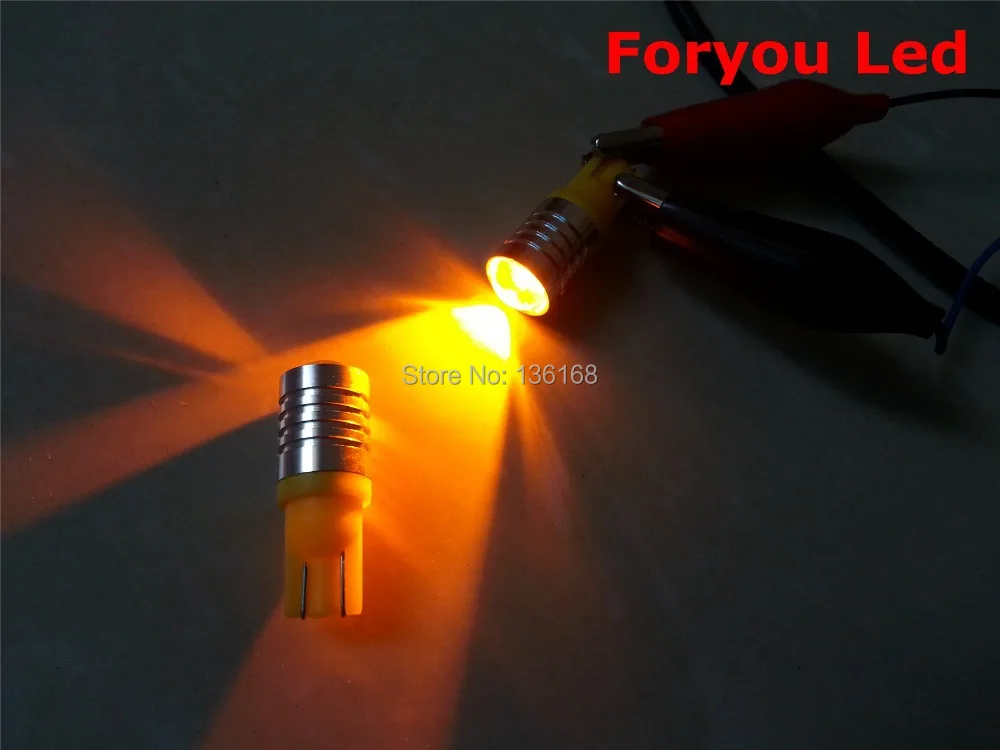 4XЖелтый/янтарный T10 T15 921 912 W5W 158 161 168 чипы CREE R5 5 Вт светодиодный автомобильный