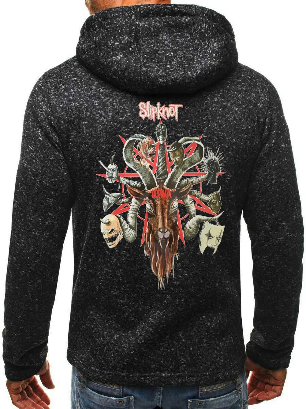 Толстовка с капюшоном на молнии Slipknot Rocker модный свитер | Мужская одежда
