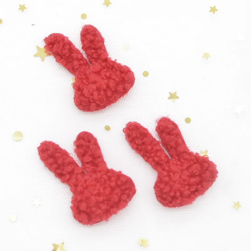 20 шт. Мягкие плюшевые нашивки Kawaii кролик аппликация для DIY одежды, шляпы, сумки, шерстяные перчатки, носки шитье орнамент G43 - Цвет: Red