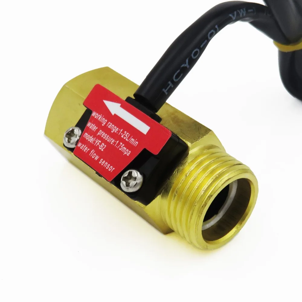 YF-B2 G1/2&quot DN15 Pure Brass water flow sensor hall rate counter indicator 1-25L/min | Инструменты