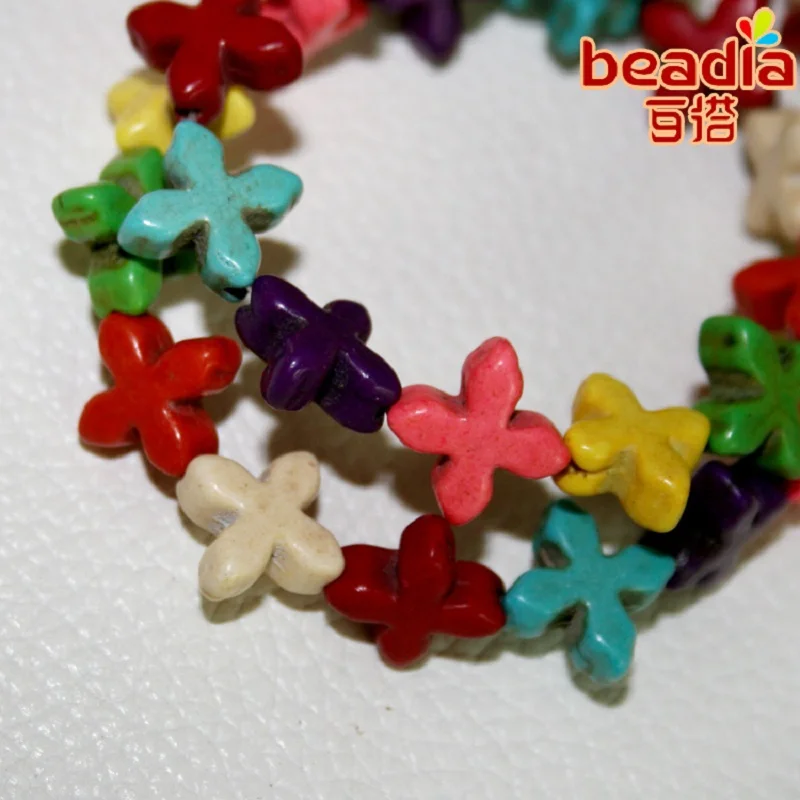 Горячая Распродажа синтетические окрашенные красочные бусины россыпью каменные