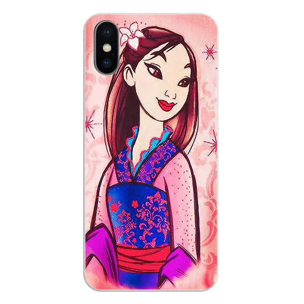 For Apple iPhone 4 4S 5 5S 5C SE 6 6S 7 8 X XR XS Plus MAX Chinese Japan Style Cartoon Anime Mulan Art Silicone Phone Skin Cover |