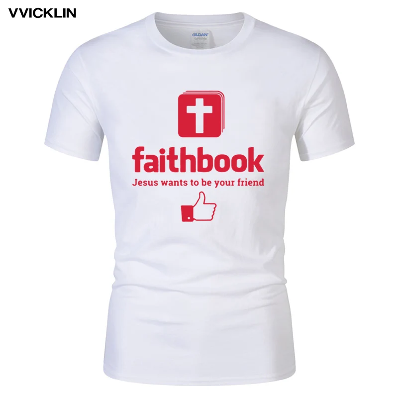 Короткий рукав Футболка Jesus Иисус хочет быть вашим другом Faithbook подарок футболки