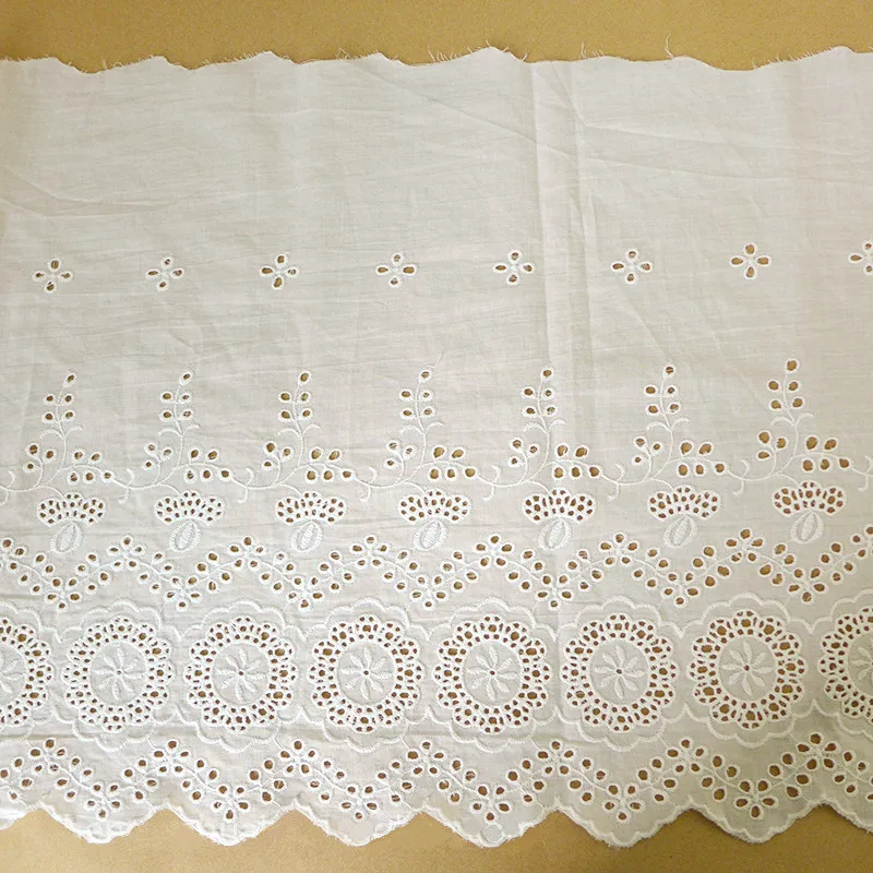 3yds/партия широкая хлопковая ткань с белыми кружевами вышитая кружевная отделка