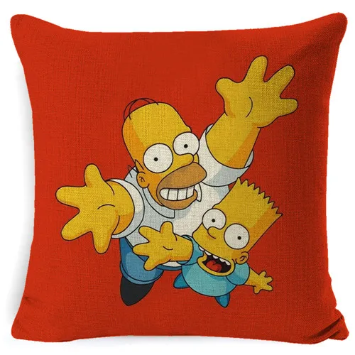 Лиловый FOKUSENT Семья комедийные Юмор The Simpsons мультипликационный персонаж изображения Подушка Чехол Украшение Дома Наволочка на подушку «Симпсоны» вентиляторы - Цвет: Лиловый
