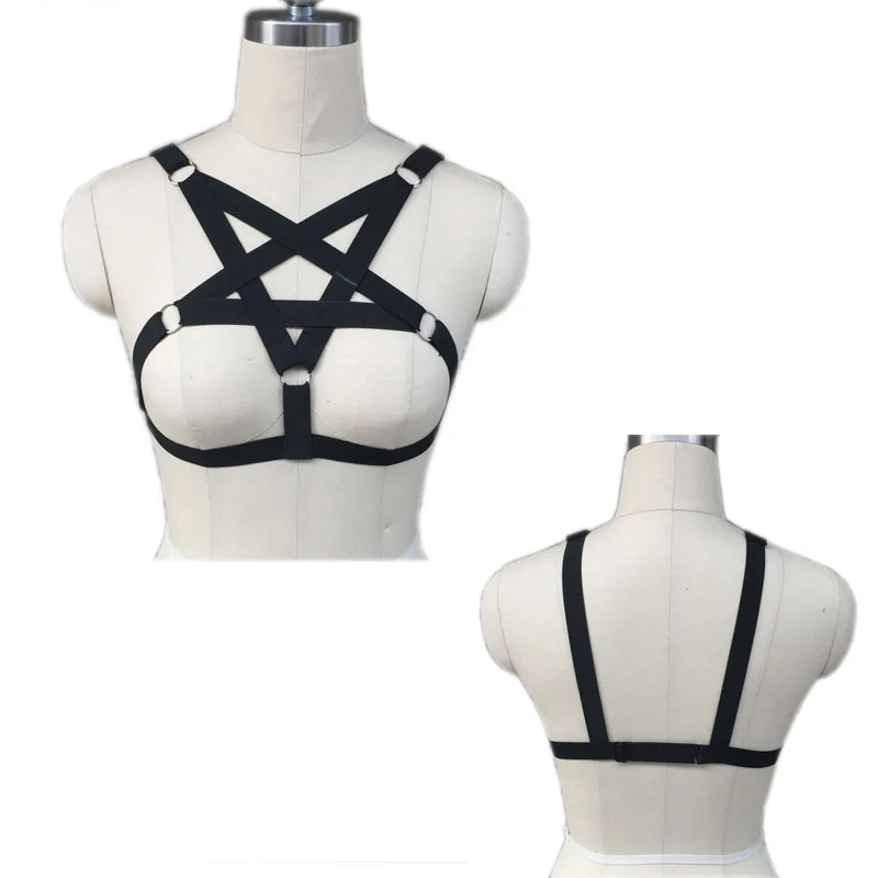 Женский бюстгальтер с пентаграммой в готическом стиле | Женская одежда