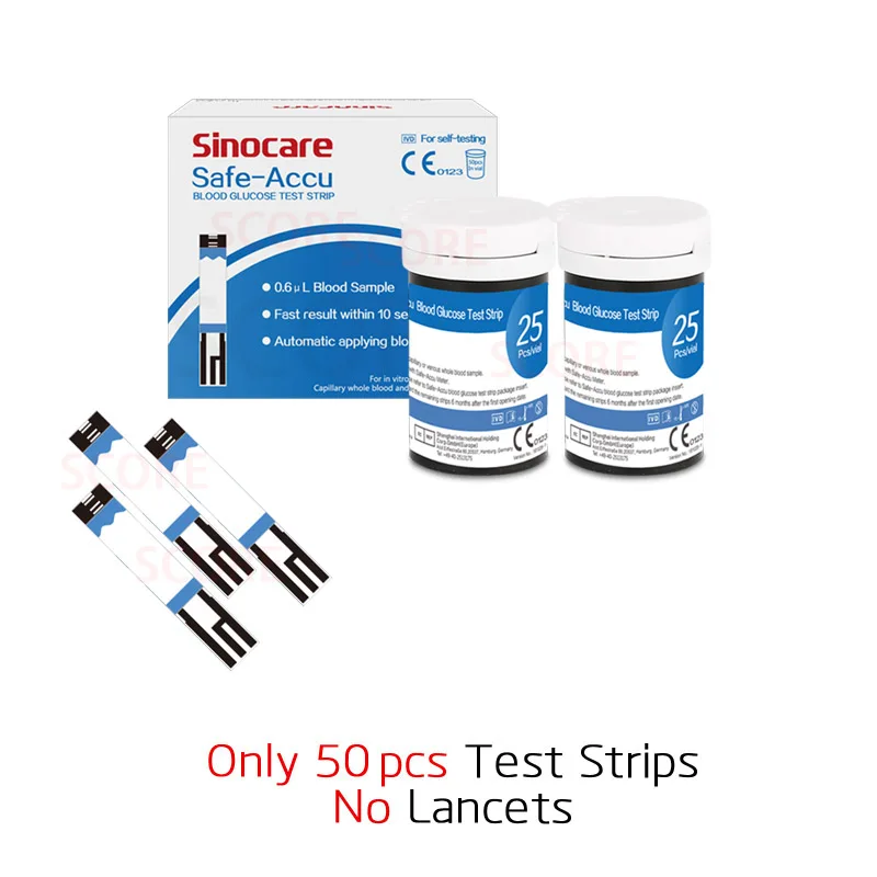 50 Test No Lancets Безопасный Accu 50/100/200 шт тест-полоски для определения уровня глюкозы в крови подходит для безопасного Accu с скарификатор; сахар в крови обнаружения прибор для контроля уровня сахара в крови - Цвет: 50 Test No Lancets