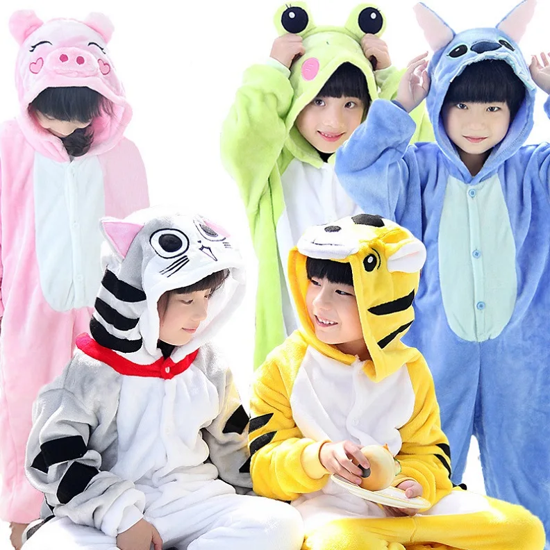 Детские аниме кигуруми мультфильм животные косплей пижамы унисекс комбинезон