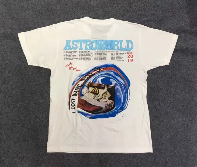 Лето 2019 футболка I't Want Wake Up tour Astroworld для мужчин и женщин 1:1 лучшее качество