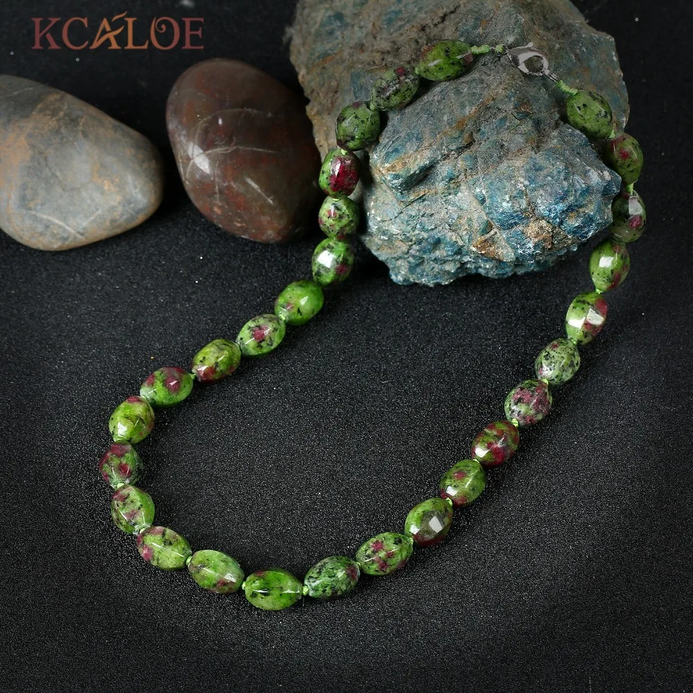 Индийский Агат Ожерелье Зелёный Натуральный Природный Камень Бусы На Шею Для