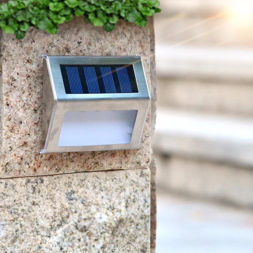 

10 pieces Solar Step Lights LED Solar Powered Stair Lights Outdoor Lighting for Steps Paths Patio Waterproof Deck Solar Lights