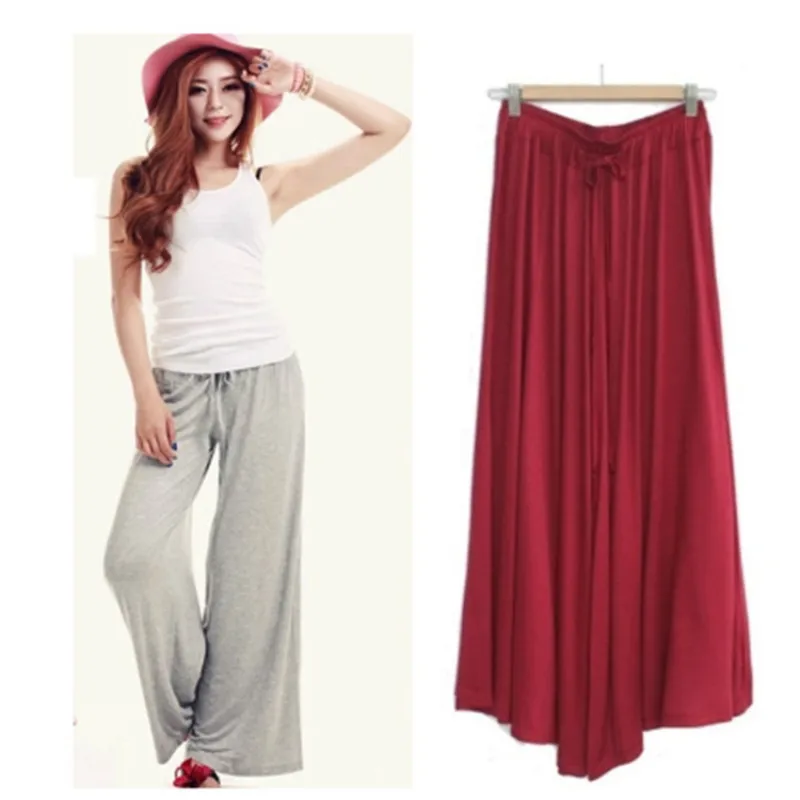 

Wide leg pants female thin section loose high waist casual nine pants women pants