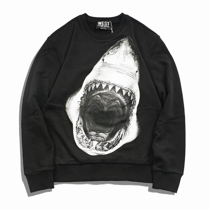 

New Baolideng High Men Shark teeth gentleman Hoodies Hoody hooded Sweatshirts velvet Cotton Drake Thicken Fleece #E21