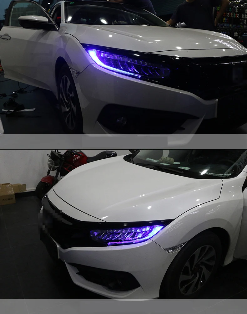 Автомобильный Стайлинг, Головной фонарь, чехол для Honda CIVIC G10 MK10 Bugatti, фары, светодиодный фонарь, DRL Объектив, двойной луч, би-ксенон, HID