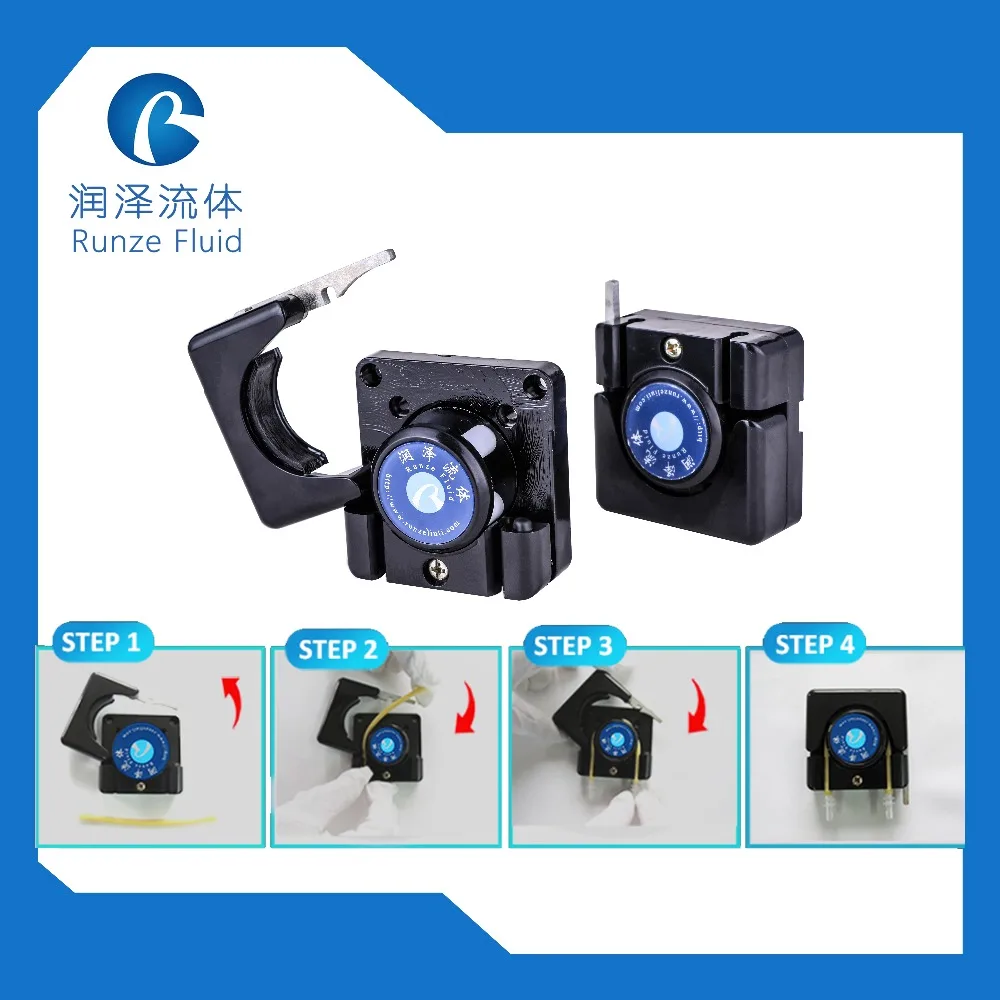 Простая установка маленький поток головка насоса перистальтический 4 ролика для