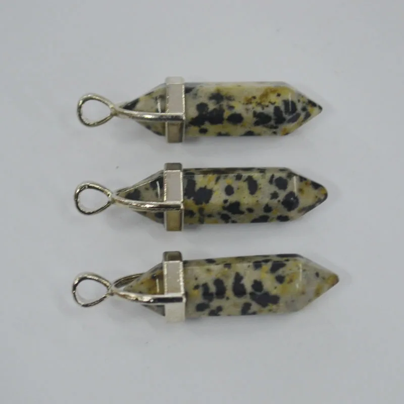 

Wholesale Natural Gems Stones Hexagonal Pointed Healing Reiki Chakra Pendant spot stone Beads Necklace Making 12Pcs