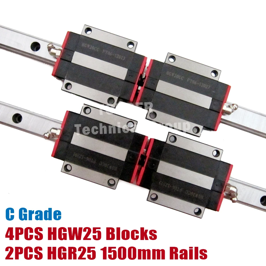 HGW25CA Линейный ползун с 1500 мм линейные направительные рельсы HGR25 для станка с ЧПУ ось z HGW25 направляющий рельс