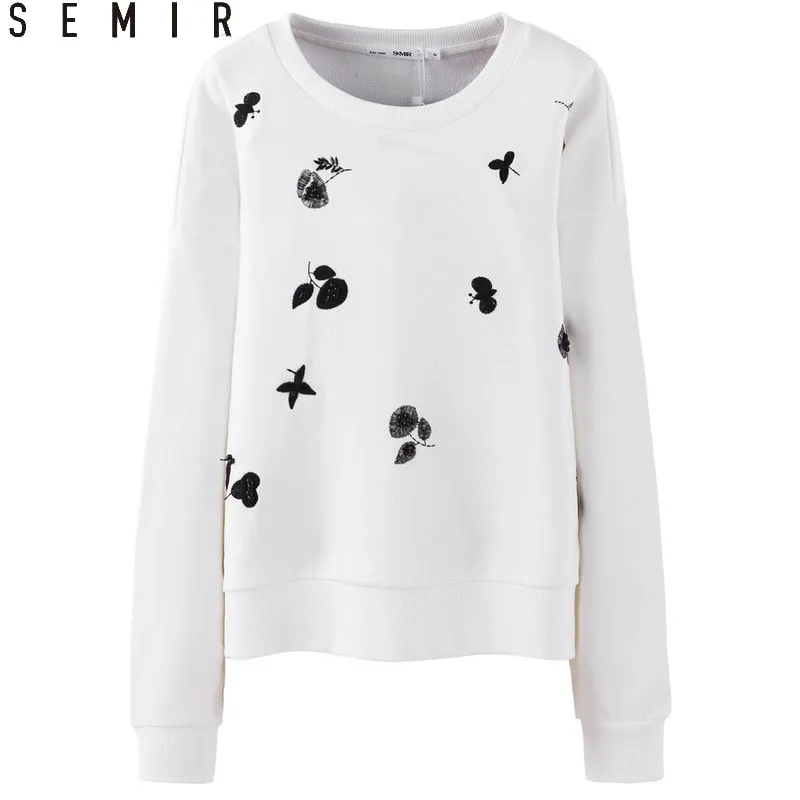 SEMIR короткий свитер новая мода хлопковая одежда для женщин Весна 2018 с длинными