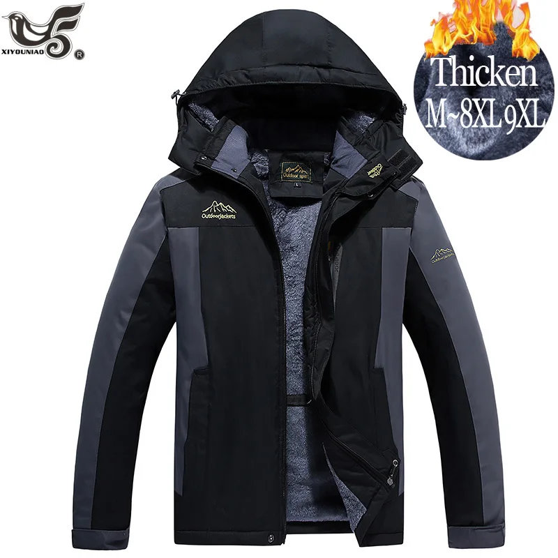 XIYOUNIAO, мужская зимняя куртка, 7XL, 8XL, 9XL, толстая, теплая, ветровка, парка, пальто, мужская, повседневная, съемная, с капюшоном, водонепроницаемая, мужские куртки