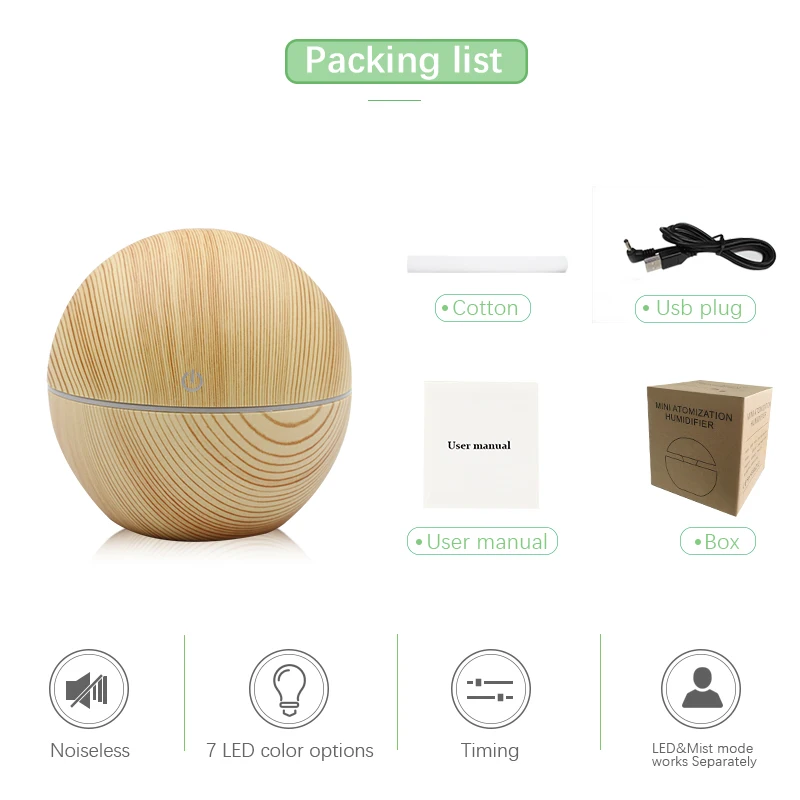 Мини usb увлажнитель воздуха дерево зерно арома диффузный стол украшение эфирное
