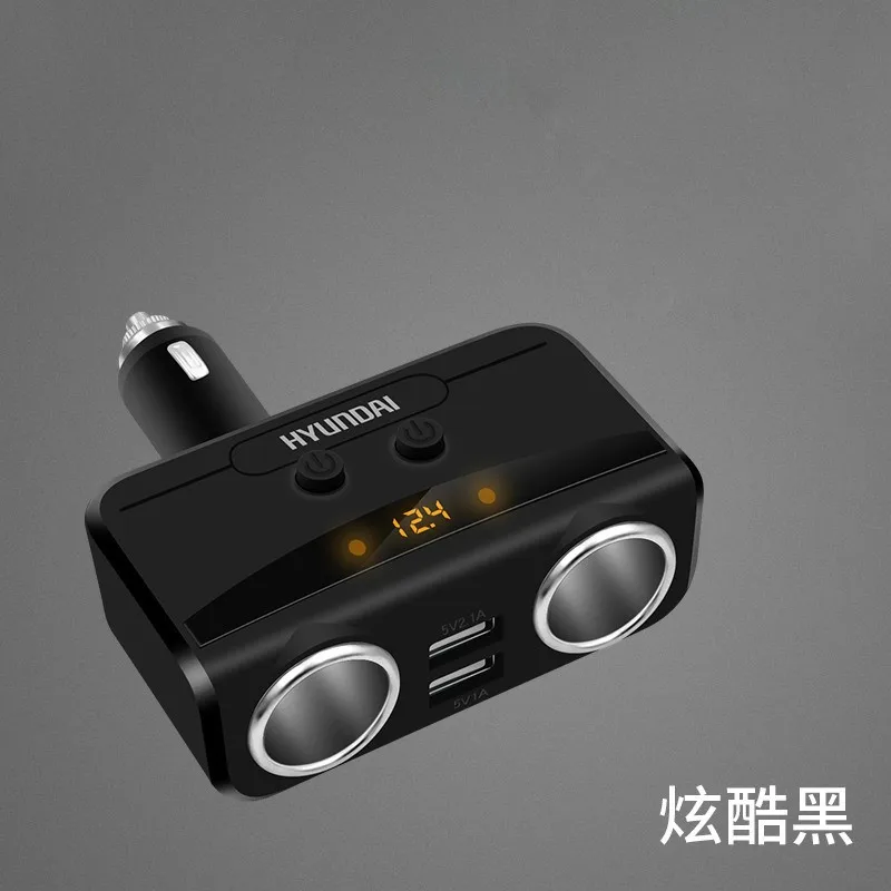 12-24V универсальный автомобильный прикуриватель, двойной USB светодиодный адаптер зарядного устройства, 3.1A 80W разветвитель зарядного устройства - Название цвета: Charger Black