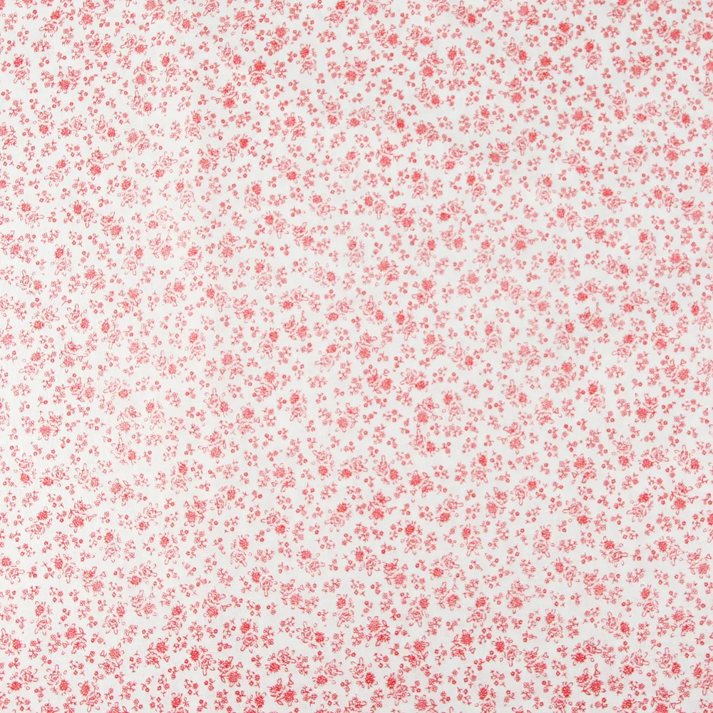 158 см x полуметр красная Цветочная тонкая хлопчатобумажная ткань для