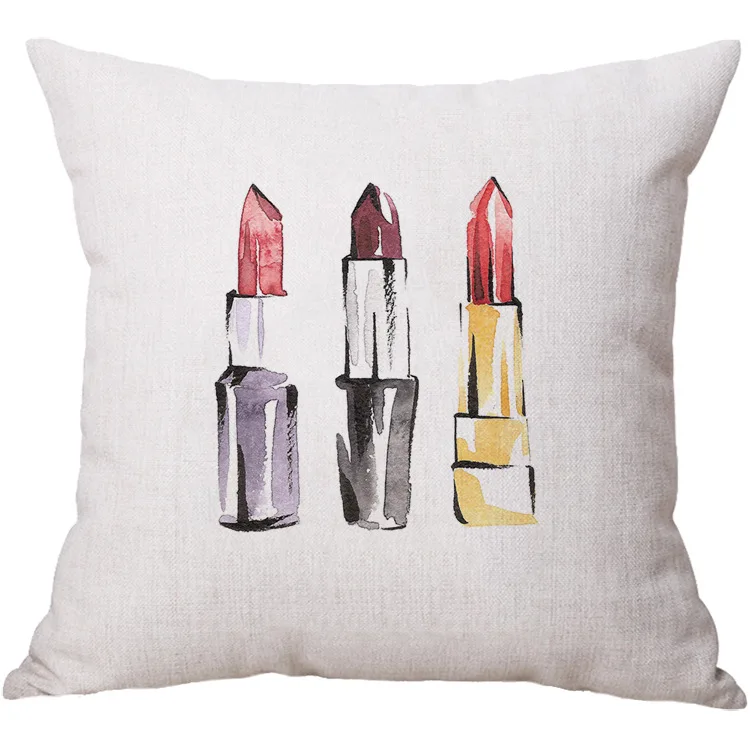 Губная помада наволочка из хлопка и льна для подушки чехол дивана декоративные