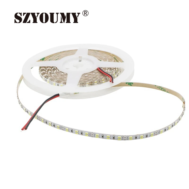 SZYOUMY 3014 Светодиодная лента 5 мм двухрядная 216 светодиодов/м IP20 Гибкая двойная
