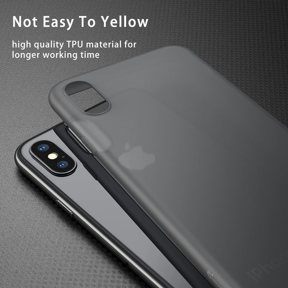 TIEGEM Phone Case for iPhone X XS XR Ultra-Thin Super Soft Plain Matte TPU Silicone Anti-slip Back Cover Max | Мобильные телефоны и