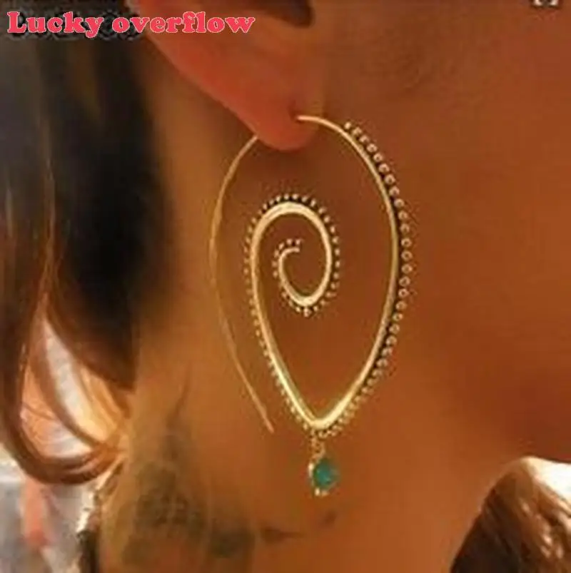 Женские серьги-подвески в виде спирали этническом стиле | Украшения и аксессуары