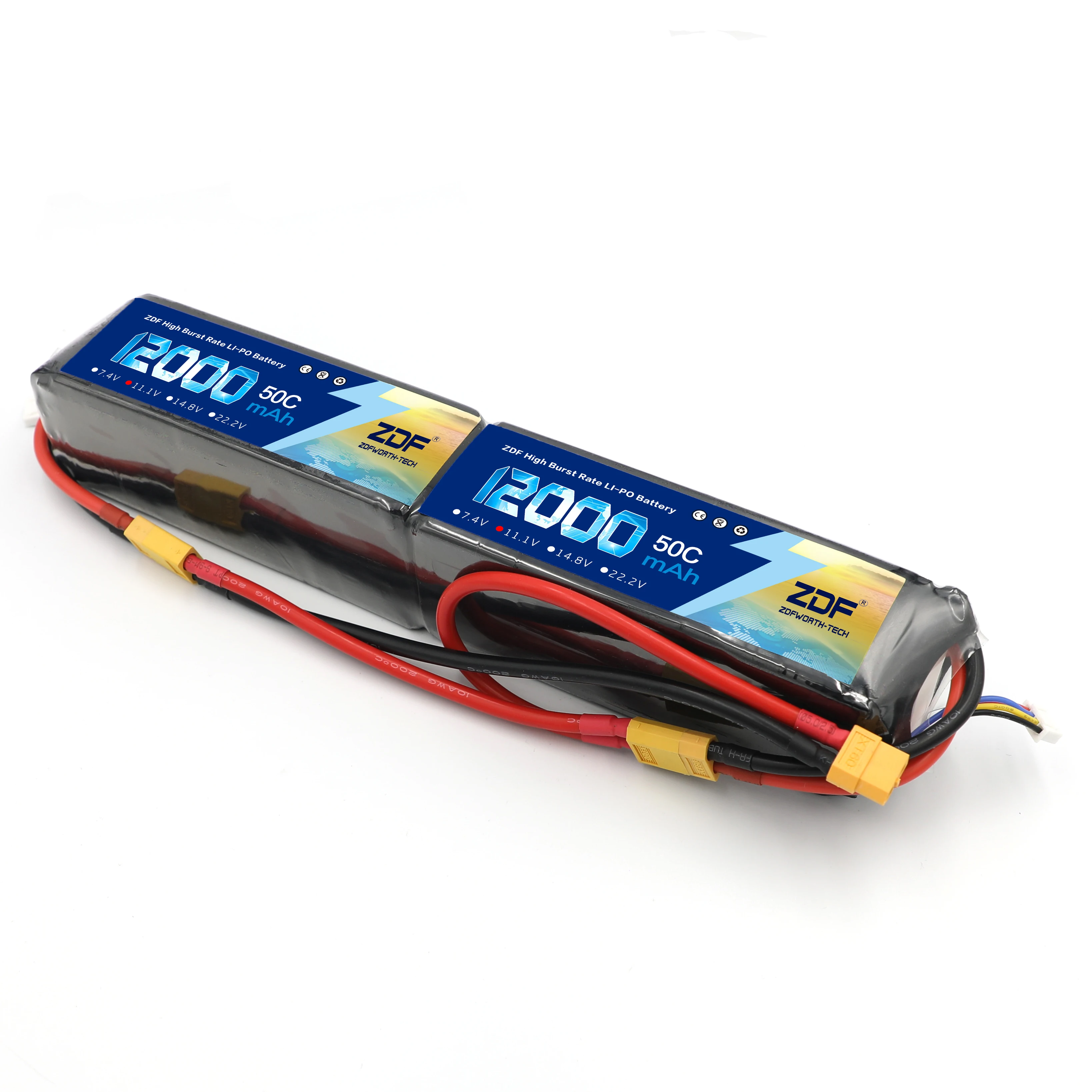 ZDF RC Lipo 6S аккумулятор 22 2 в 12000 мАч (2x3S 11 1 6000 50C) 50C Burst 100C для вертолета Drone Quadcopter