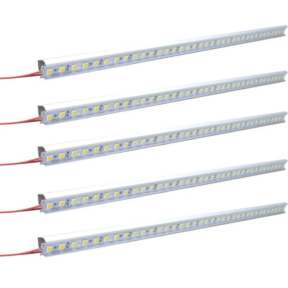 10 шт. 1 м 5630 5050 72led dc12v жесткая полоса бар с V канал из алюминиевого профиля корпус светодиодные лампы для шкафа Кухонные светильники