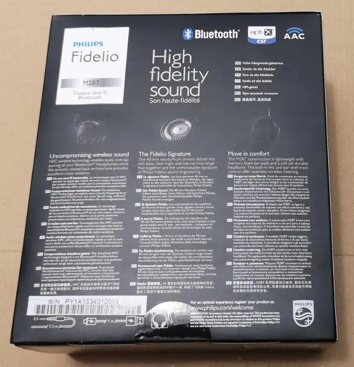 Новинка Philips M2BT/00 беспроводные Bluetooth наушники портативная NFC гарнитура HIFI Музыкальная гарнитура официальный