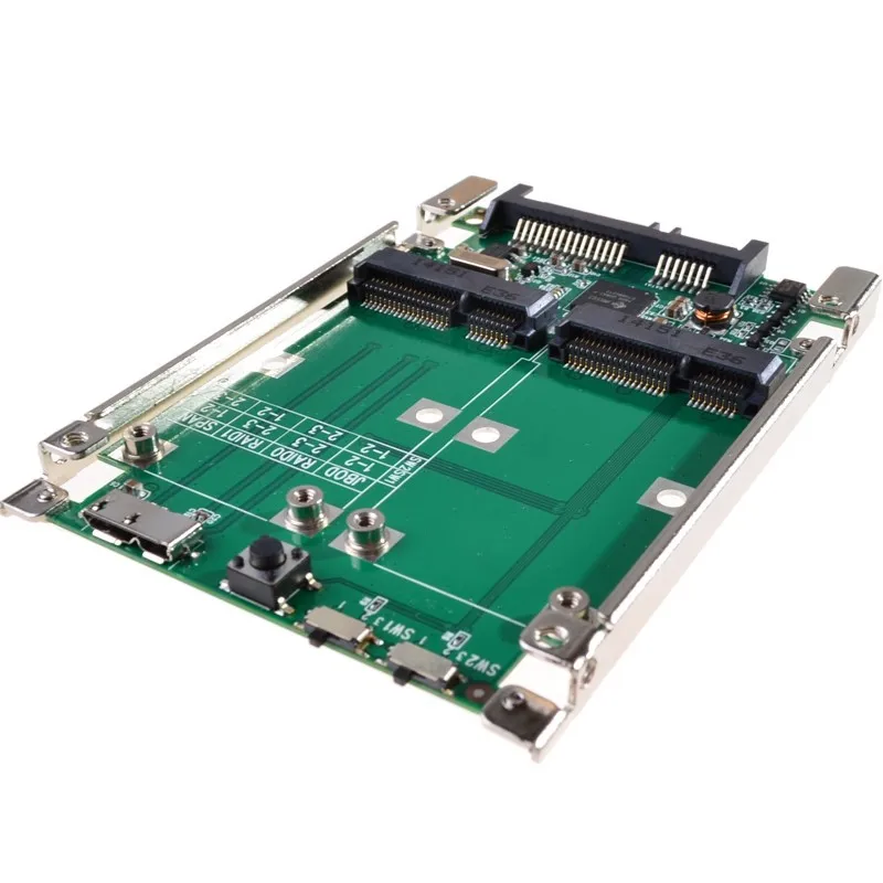 2 в 1 2," SATA III-dual mini SATA USB 3,0-2 mSATA SSD Raid контроллер конвертер карт с кабелем