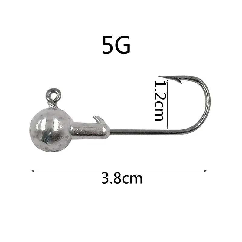 5g OUTKIT 10 шт/Лот, новинка, высокое качество, 1,5 г/2 г/3,5 г/5 г/7 г/10 г/14 г, свинцовая головка, крючок, джиг, приманка, рыболовные крючки для мягкой приманки, рыболовные снасти - Цвет: 5g