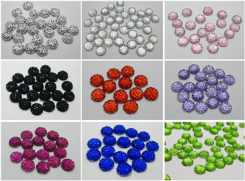 

500 mixed color Acrylic Round Flatback Dotted Rhinestone Beads 6mm