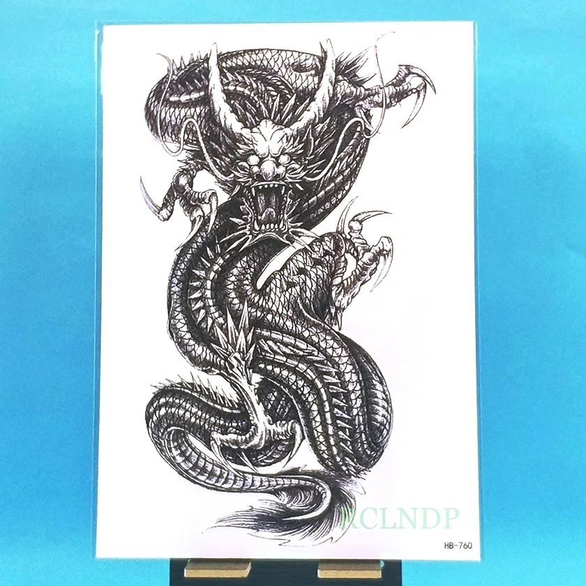 Водонепроницаемый Временные татуировки стикер Дракон поддельные тату флэш