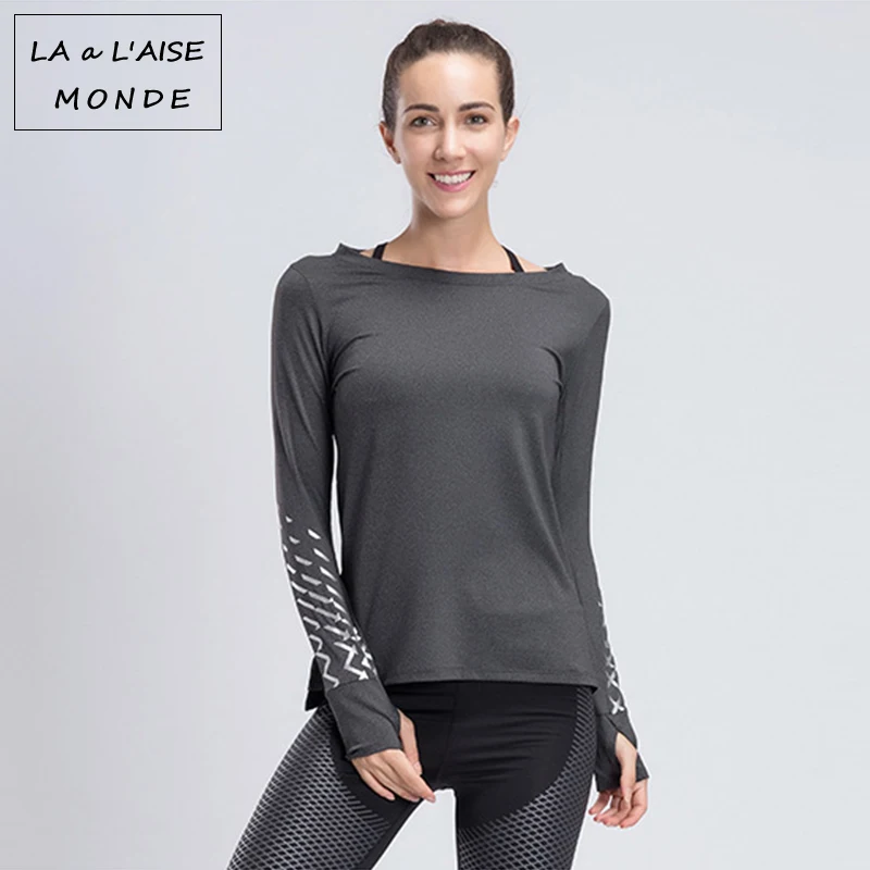 Топ для занятий йогой Activewear спортивная одежда Светоотражающие футболка