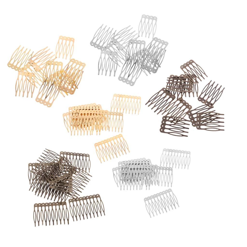 

60 Pieces Wholesale Blank Metal Hair Comb for Hair Accessories DIY Findings Handcrafts