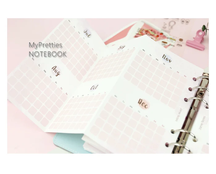 MyPretties Фэнтези Yearlly ежемесячный планировщик пополнения бумаги A5 A6 три раза заправки для 6 отверстие Binder блокнот-Органайзер