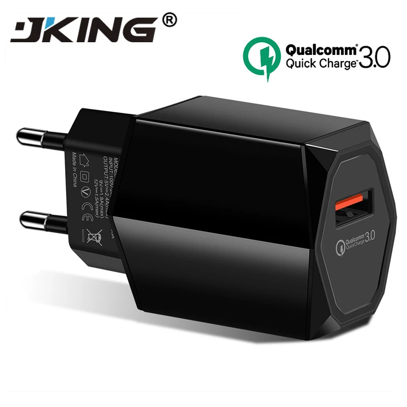 JKING 5V/2.4A Quick Charge 3.0 Mobile Phone USB Wall Charger QC 3.0 Adapter and for iPhone for Samsung Xiaomi