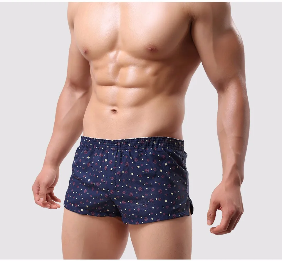 Men Underwear Боксер Шорты Стволы Брюки Хлопок Мужчины Cueca Боксеры Underwear Печатные Мужчины Шорты Главная Трусы std05