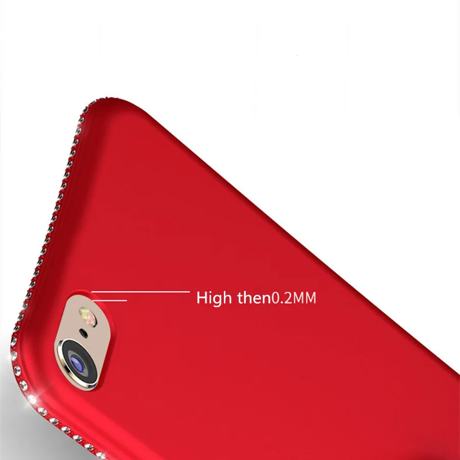 Модный силиконовый чехол со стразами для iPhone 6 6S Plus Блестящий Матовый роскошный с
