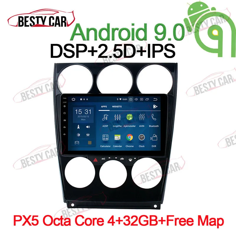 9 &quotAndroid 0 автомобильный стерео мультимедийный плеер для Mazda 6 2004 ~ 2014 GPS навигация