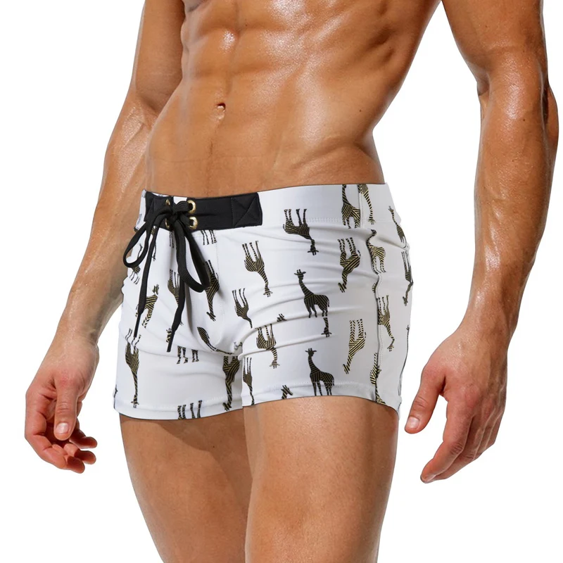 SD355 летний мужской купальник красивый с принтом жирафа плавки бикини для мужчин