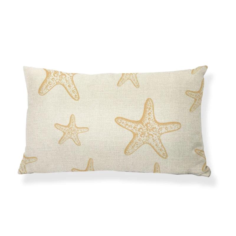 Декоративная наволочка для подушки с коралловым раковиной морской лошадкой